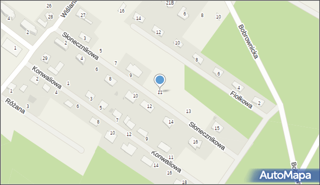 Osiek nad Wisłą, Słonecznikowa, 11, mapa Osiek nad Wisłą