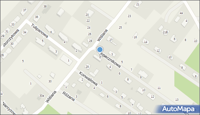 Osiek nad Wisłą, Słonecznikowa, 2, mapa Osiek nad Wisłą