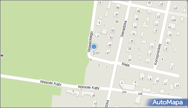 Osjaków, Słowackiego Juliusza, 2, mapa Osjaków