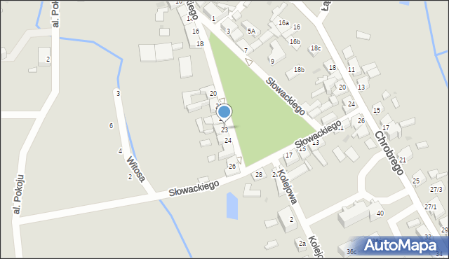 Ośno Lubuskie, Słowackiego Juliusza, 23, mapa Ośno Lubuskie