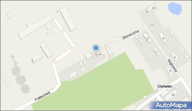 Osówiec, Słoneczna, 2, mapa Osówiec