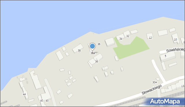 Ostróda, Słowackiego Juliusza, 38a, mapa Ostróda