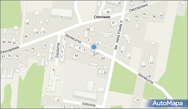 Ostrówek, Słoneczna, 10, mapa Ostrówek