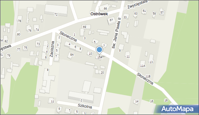 Ostrówek, Słoneczna, 10A, mapa Ostrówek