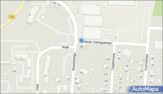 Ostrowiec Świętokrzyski, Słowackiego Juliusza, 68, mapa Ostrowiec Świętokrzyski