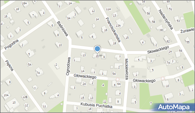 Otrębusy, Słowackiego Juliusza, 11, mapa Otrębusy