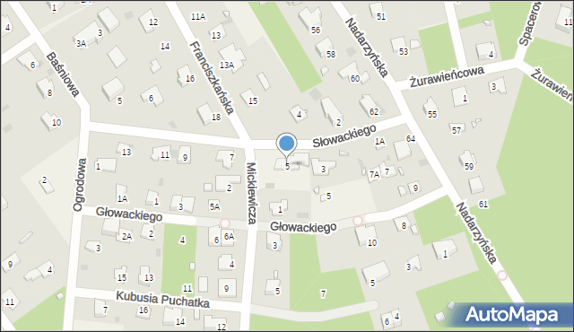 Otrębusy, Słowackiego Juliusza, 5, mapa Otrębusy