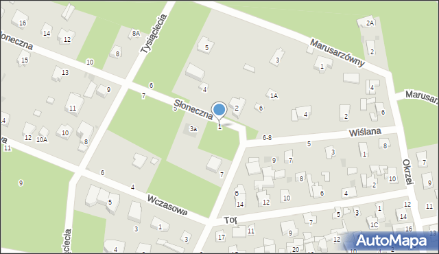 Otwock, Słoneczna, 1, mapa Otwock