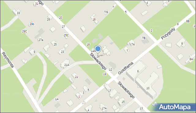 Otwock, Słowackiego Juliusza, 14, mapa Otwock