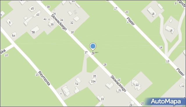 Otwock, Słowackiego Juliusza, 28, mapa Otwock