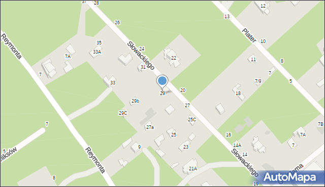 Otwock, Słowackiego Juliusza, 29, mapa Otwock