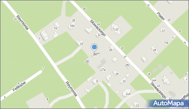 Otwock, Słowackiego Juliusza, 29b, mapa Otwock