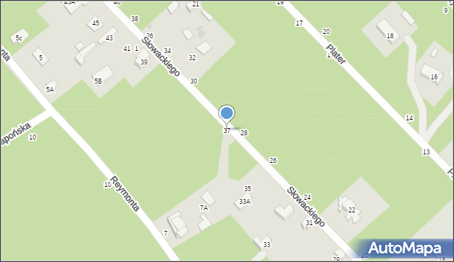 Otwock, Słowackiego Juliusza, 37, mapa Otwock