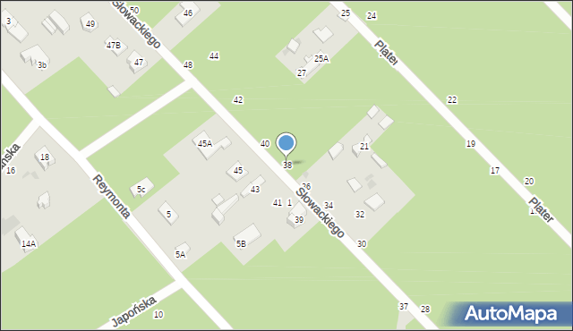 Otwock, Słowackiego Juliusza, 38, mapa Otwock