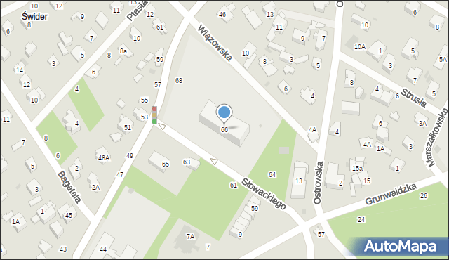 Otwock, Słowackiego Juliusza, 66, mapa Otwock