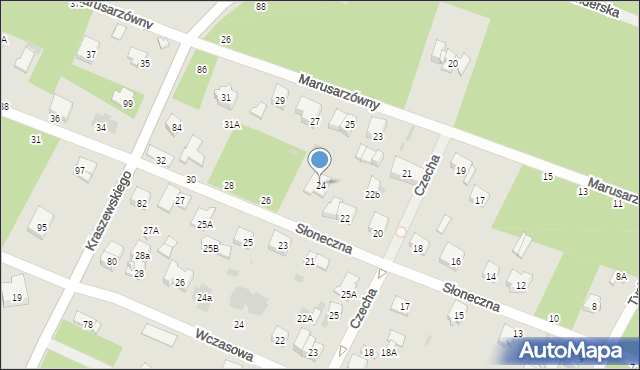 Otwock, Słoneczna, 24, mapa Otwock