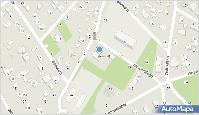 Otwock, Słowackiego Juliusza, 65, mapa Otwock