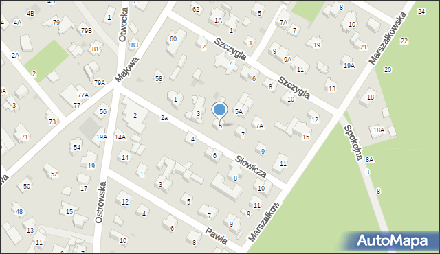 Otwock, Słowicza, 5, mapa Otwock
