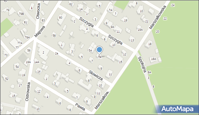 Otwock, Słowicza, 7A, mapa Otwock
