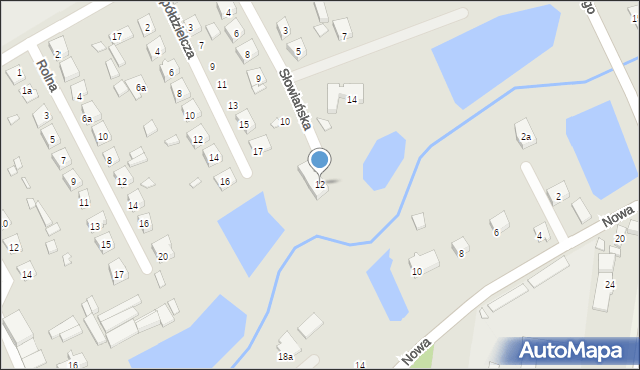 Otyń, Słowiańska, 12, mapa Otyń