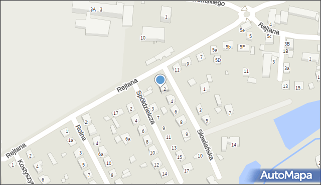 Otyń, Słowiańska, 2a, mapa Otyń