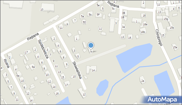 Otyń, Słowiańska, 7, mapa Otyń