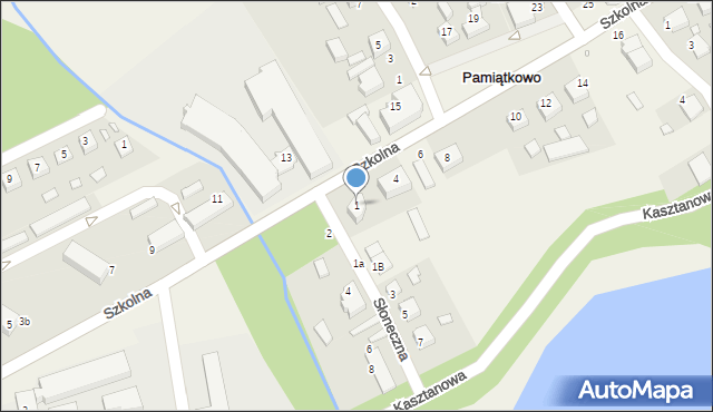 Pamiątkowo, Słoneczna, 1, mapa Pamiątkowo