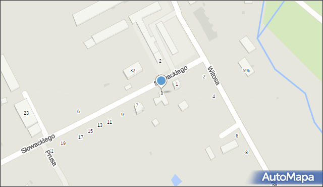 Parczew, Słowackiego Juliusza, 3, mapa Parczew