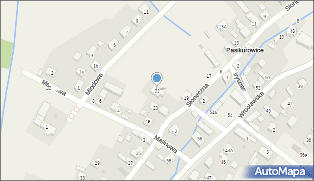 Pasikurowice, Słoneczna, 21, mapa Pasikurowice
