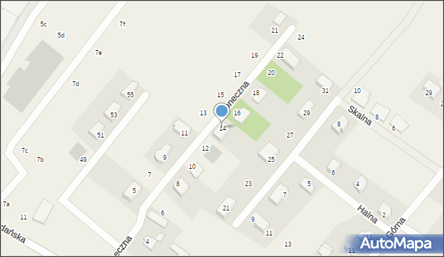 Pępowo, Słoneczna, 14, mapa Pępowo