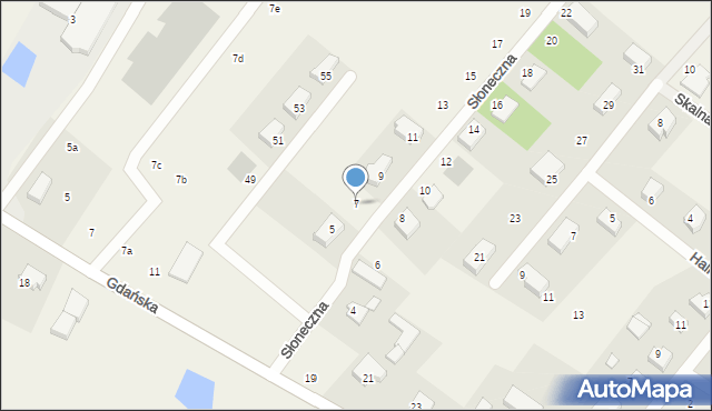 Pępowo, Słoneczna, 7, mapa Pępowo