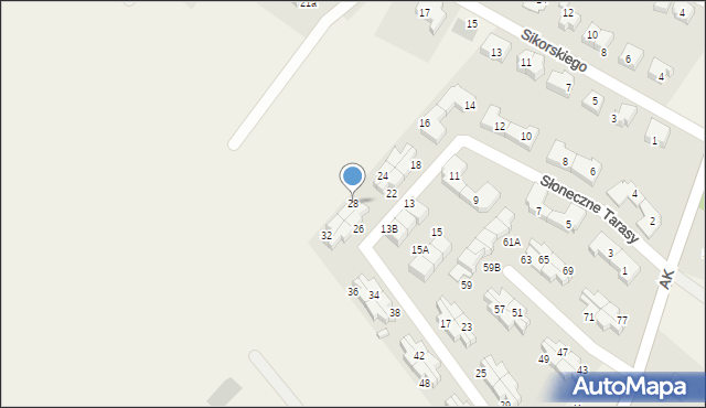 Pępowo, Słoneczne Tarasy, 28, mapa Pępowo