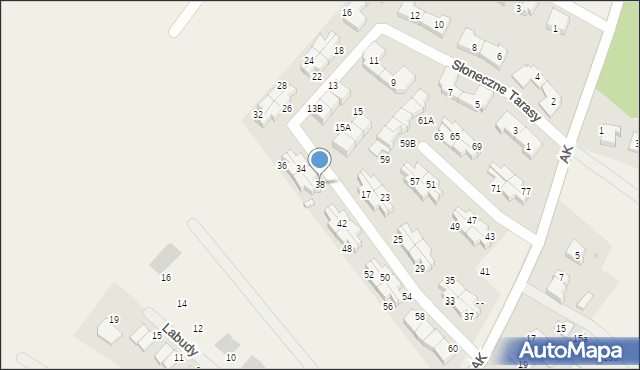 Pępowo, Słoneczne Tarasy, 38, mapa Pępowo