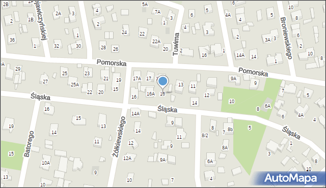 Piaseczno, Śląska, 16, mapa Piaseczno