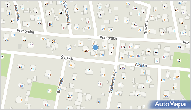 Piaseczno, Śląska, 22, mapa Piaseczno