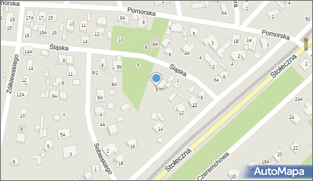 Piaseczno, Śląska, 3, mapa Piaseczno