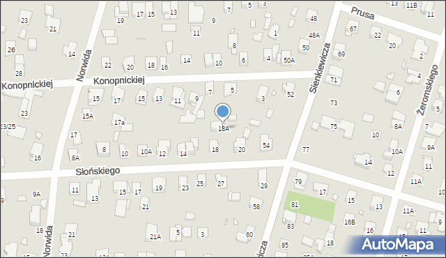 Piastów, Słońskiego Edwarda, 18A, mapa Piastów