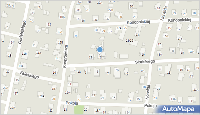 Piastów, Słońskiego Edwarda, 2, mapa Piastów