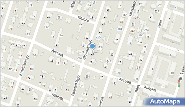 Piastów, Słowackiego Juliusza, 25, mapa Piastów