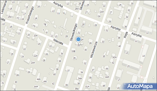 Piastów, Słowackiego Juliusza, 33, mapa Piastów