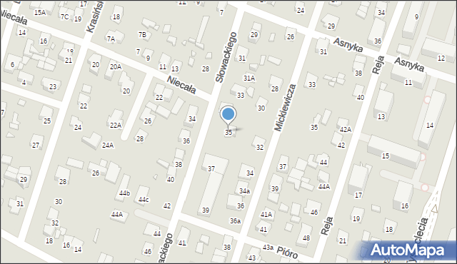 Piastów, Słowackiego Juliusza, 35, mapa Piastów