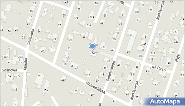 Piastów, Słowackiego Juliusza, 44A, mapa Piastów