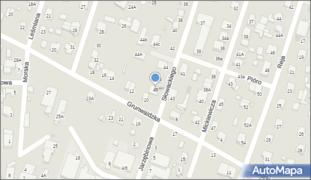 Piastów, Słowackiego Juliusza, 48, mapa Piastów