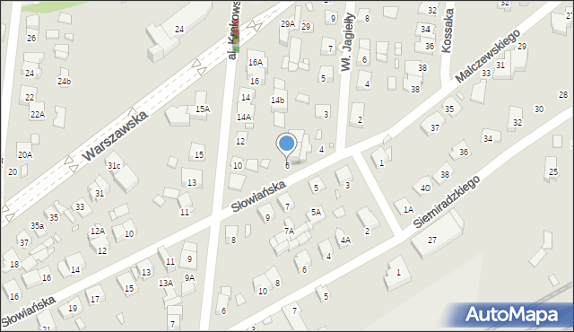 Piastów, Słowiańska, 6, mapa Piastów