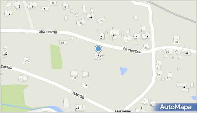 Piechowice, Słoneczna, 12a, mapa Piechowice