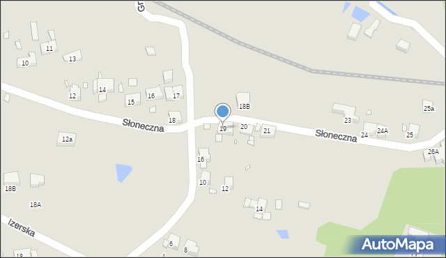 Piechowice, Słoneczna, 19, mapa Piechowice