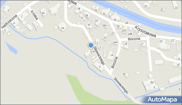 Piechowice, Słowackiego Juliusza, 2, mapa Piechowice