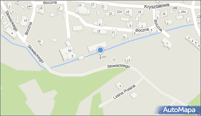 Piechowice, Słowackiego Juliusza, 9, mapa Piechowice