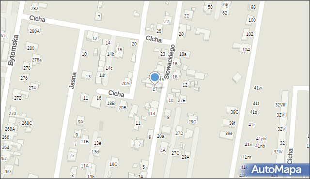 Piekary Śląskie, Słowackiego Juliusza, 17, mapa Piekary Śląskie