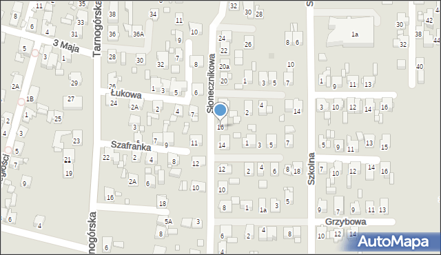 Piekary Śląskie, Słonecznikowa, 16, mapa Piekary Śląskie